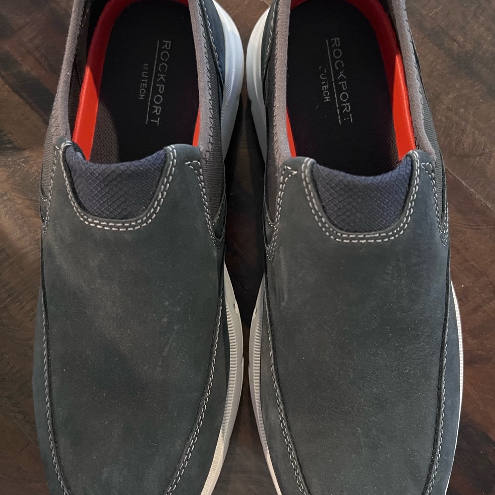 Rockport Blue and White Loafers Minimalist Slip-Ons - Picture 6 of 8